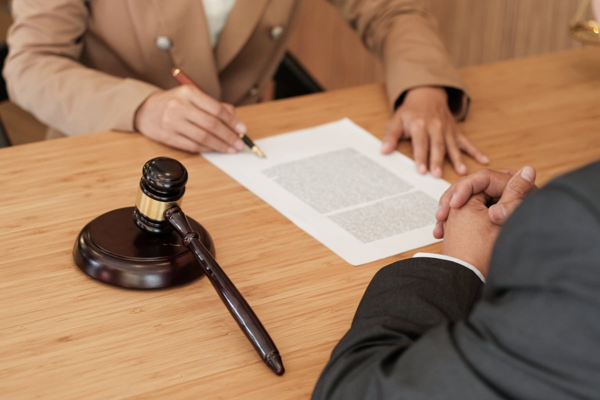 Female Lawyer Handshake with Client. Business Partnership Meetin